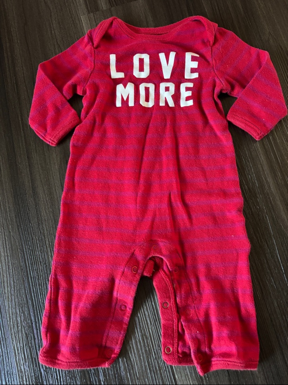 Red 'LOVE MORE' One-Piece Romper